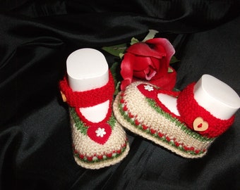 Baby shoes knitted, baby shoes, baby socks *Heidi von der Alm*
