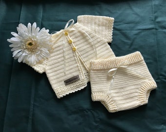 Set *Missi* babyjasje, jasje, jasje, maat 56/62 en shorts