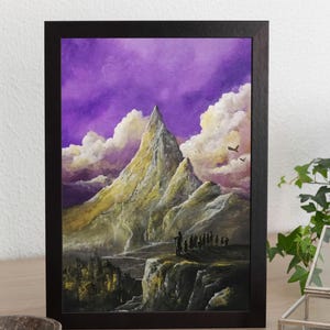 Thorin and his company approaches Erebor - Hand-embellished linited print