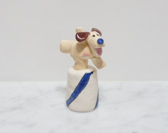 Trick Dog Buddy!   Contemporary Clay Animal Art