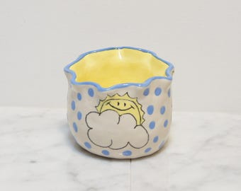 Sunny Side Up Clay Pot!   Decorative Collectible Planter