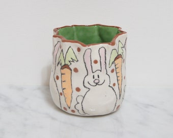 Bunny Boo Clay Pot!   Decorative Collectible Planter