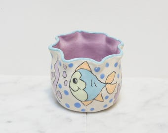 Royal Fish Brigade Clay Pot!   Decorative Collectible Planter