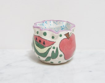 Fruit Bowl Clay Pot!  Decorative Collectible Planter