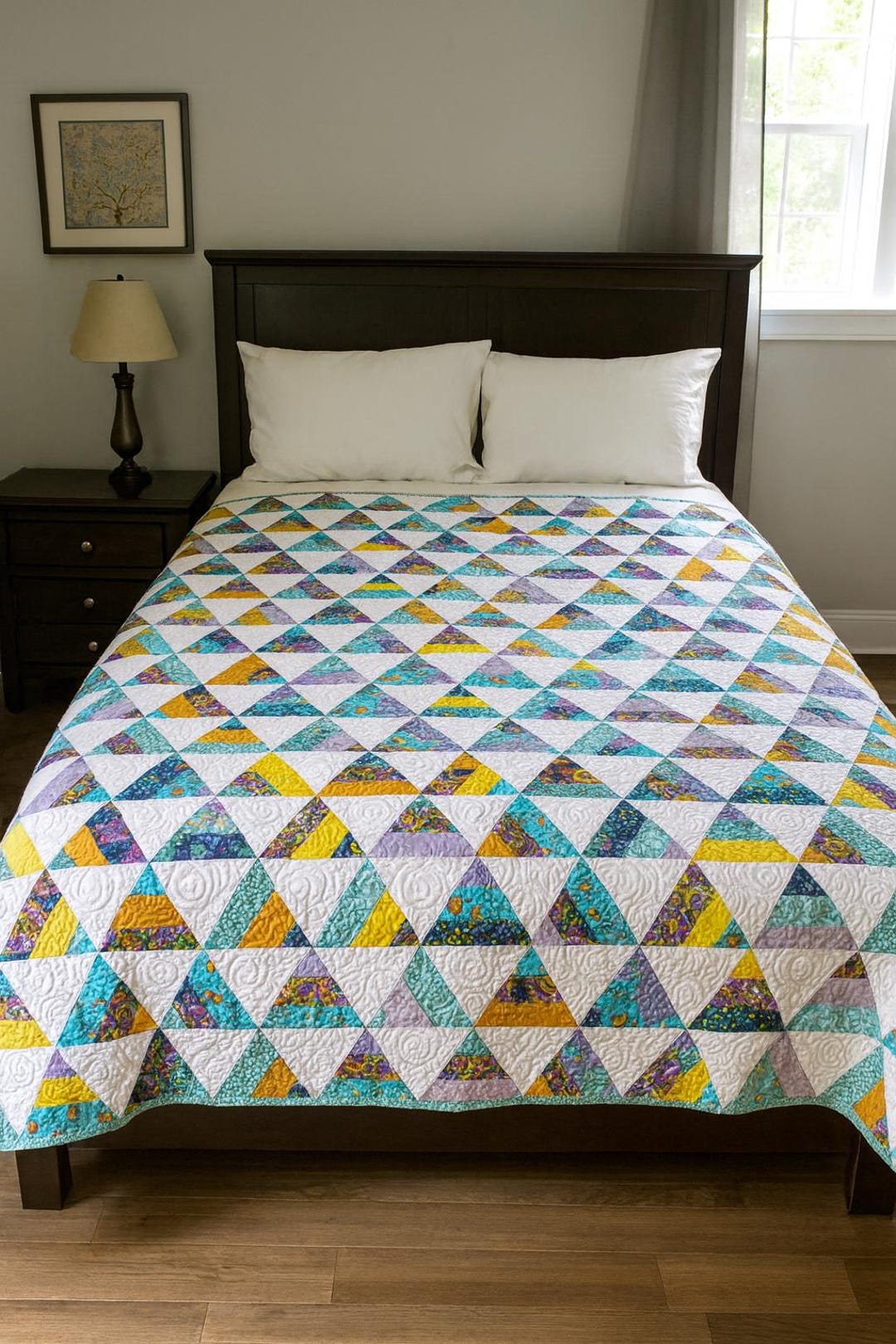 Make to Order: Scrappy Triangles Modern Quilt - Etsy