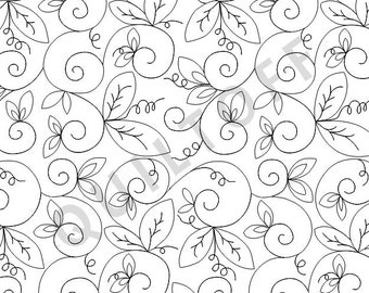 Sweet Pea Digital quilting pattern, design, pantograph.