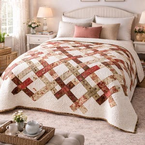 Floral Lattice Quilt Pattern - PDF Download - Lap, Twin, Queen, King Sizes