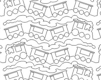Train, Digital quilting pattern, design, pantograph.