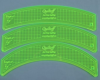 Arc, Half Circle Quilting Ruler, 6 and 4 Set, Longarm or Sit Down Quilting,  Made in the USA, Available for High or Low Shank Machines. 