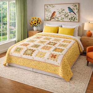 Available now:  Sunflower Song, Queen size quilt