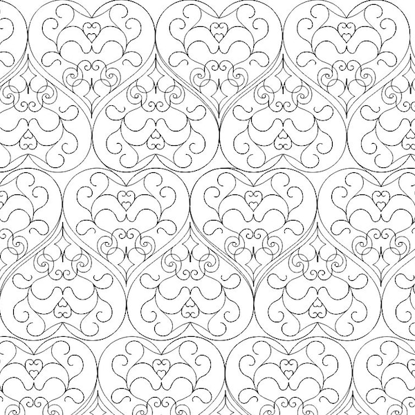 Hearts x4  for large froat machine digital quilting pattern, design, pantograph