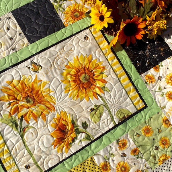 Sunflower Quilt Etsy