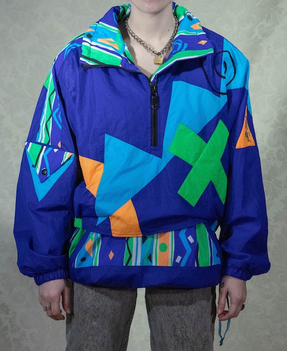 80s 90s Obermeyer Neon Geometric Ski Jacket