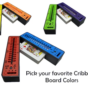 Split Cribbage Board (Black Base with Custom Colors)