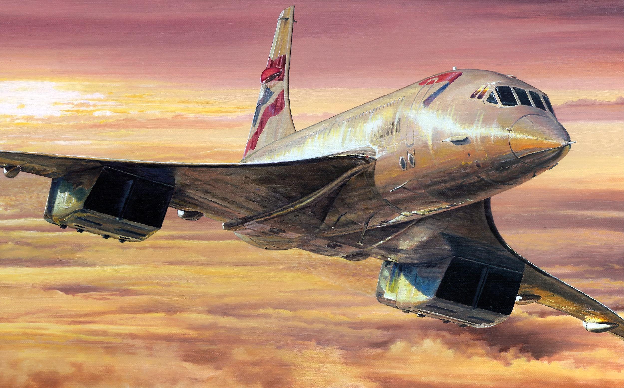 A2 Concorde Print. Pilot Signed. Aviation Art. Poster. Signed by