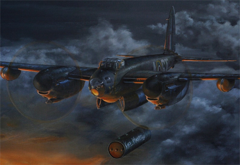 Aviation art print. De Havilland Mosquito. Limited edition Etsy