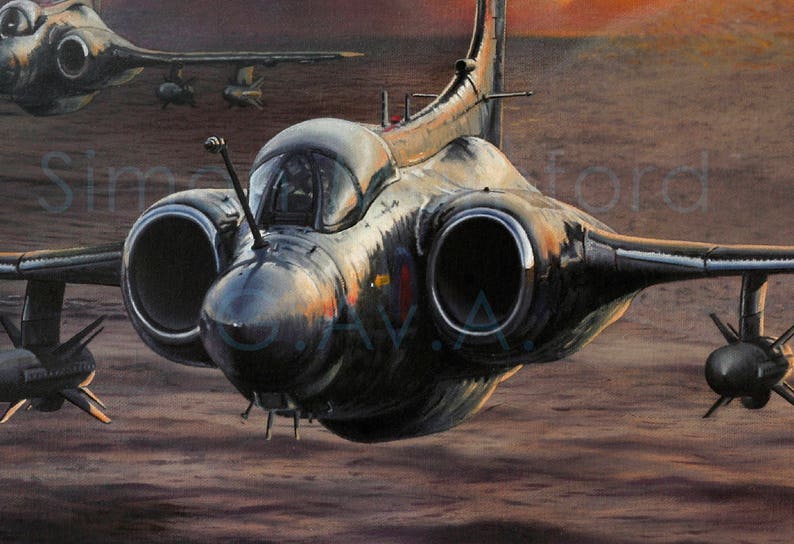 Aviation art print. Blackburn Buccaneer S.2B. Limited