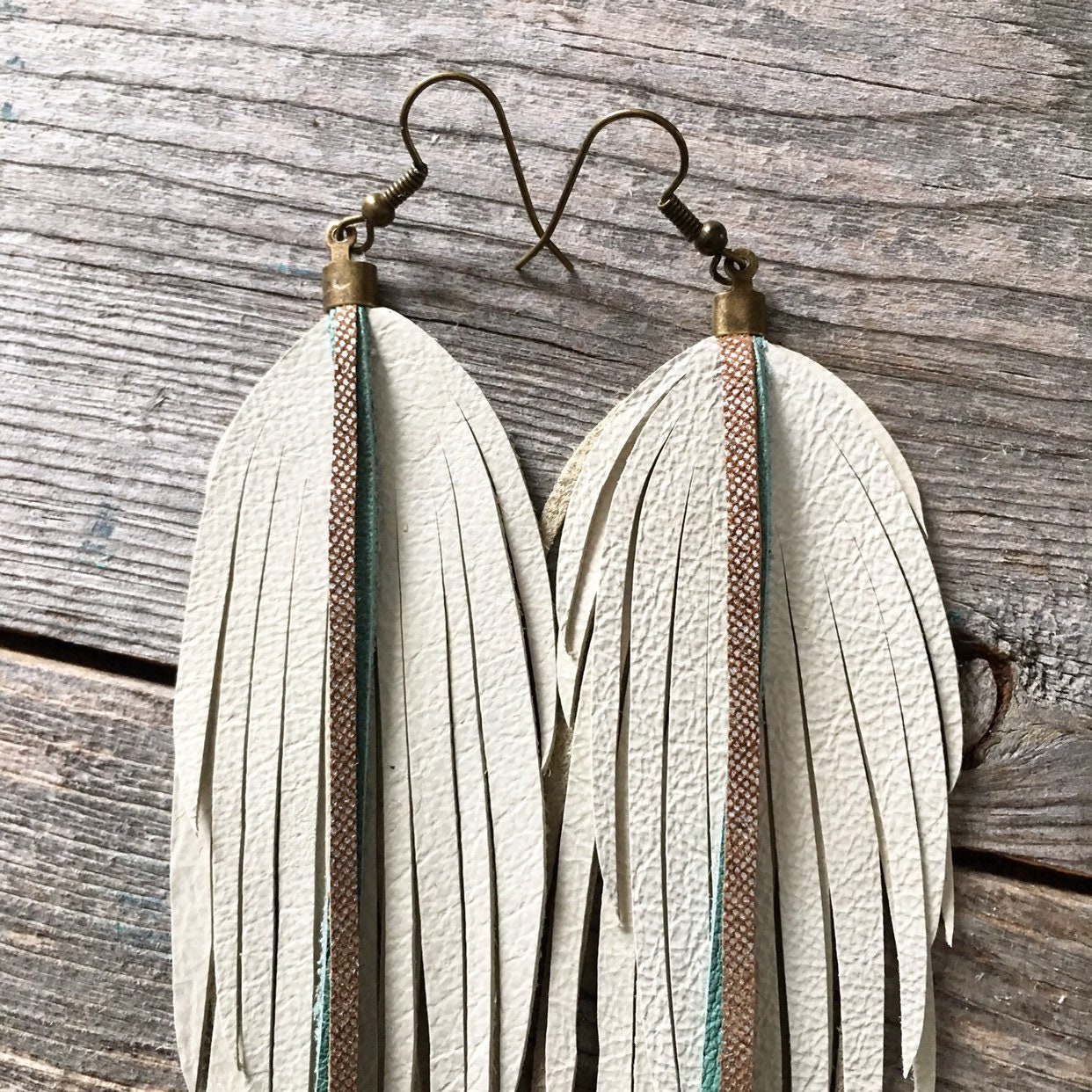Leather Feather Bling Earrings FINAL SALE