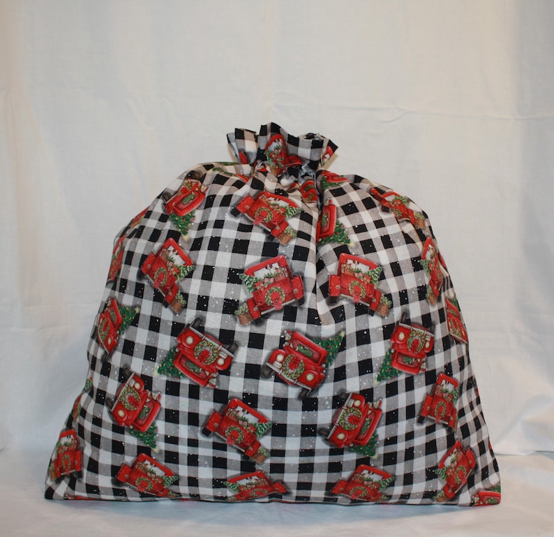 Extra Large Cloth Fabric Gift Bags Reusable Handmade Drawstring Bags image 2