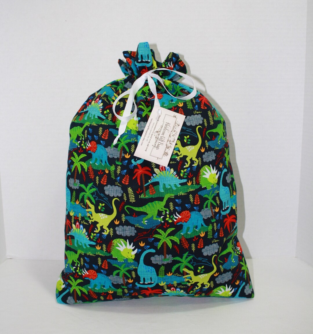 Small Cloth Gift Bags Fabric Gift Bags Dinosaur Drawstring Reusable