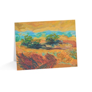 Op de natuur geïnspireerde wenskaarten - Brandhout bij de vijver - Sereen landschapskaart voor natuurliefhebbers (10, 30 en 50 stuks)