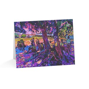 Biglietti d'auguri africani - Scena colorata della comunità africana - Biglietti vuoti con opere d'arte originali, biglietti per artisti (10, 30 e 50 pezzi)