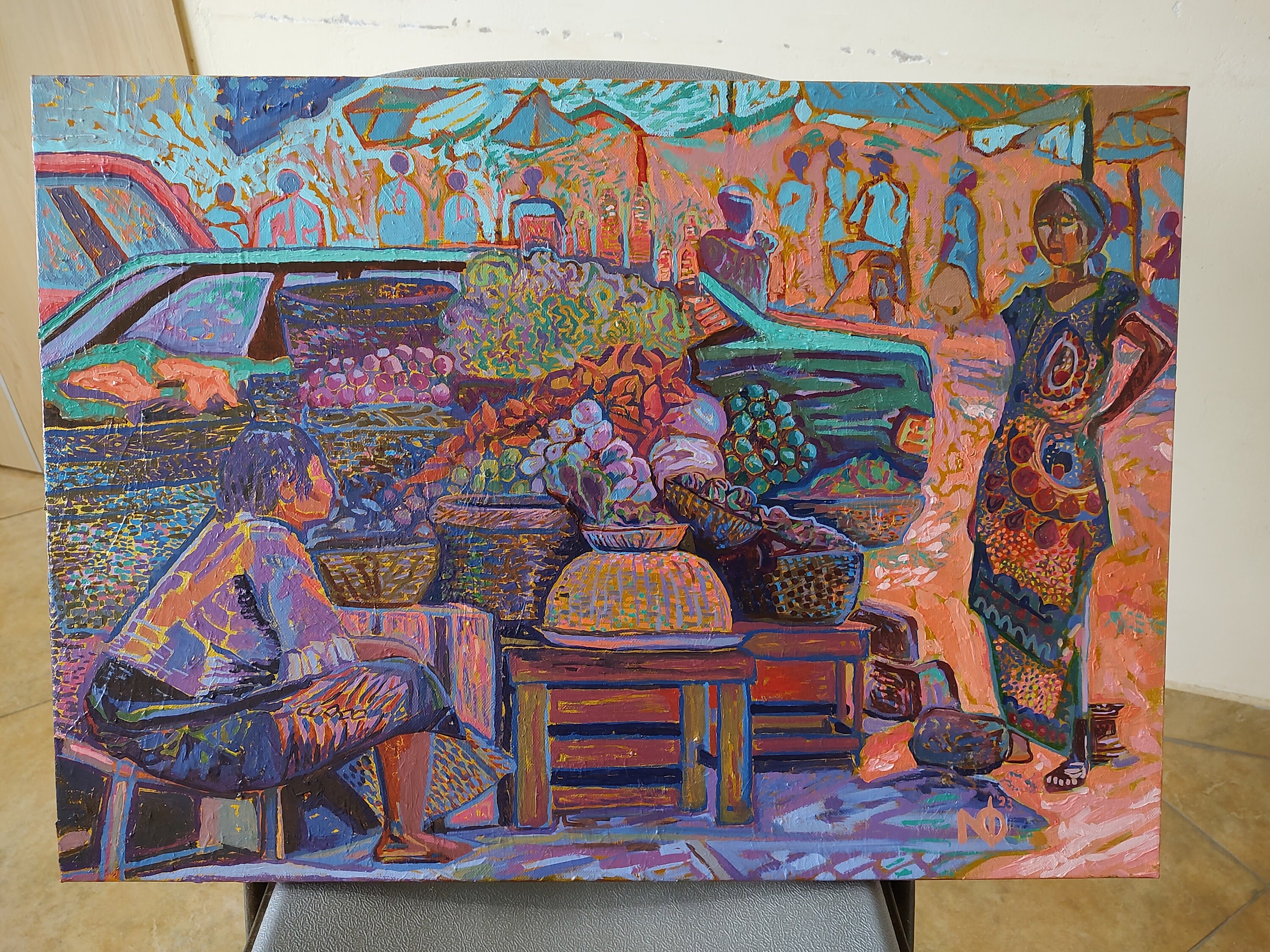 Large African Art Acrylic Landscape Painting African Art Etsy