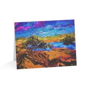 Biglietti d'auguri con paesaggio - Legna da ardere vicino a uno stagno - Biglietto con paesaggi vivaci per tutte le occasioni (10, 30 e 50 pezzi)