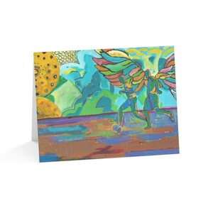 Cartões comemorativos africanos - Os sonhos voam - Arte extravagante de crianças jogando futebol Cartão de notas (10, 30 e 50 unidades)