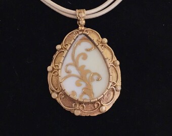 Broken China Jewelry / Gold China Necklace / Broken China Necklace