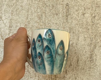 Handpainted ceramic mug
