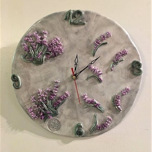 Ceramic lavander wall clock