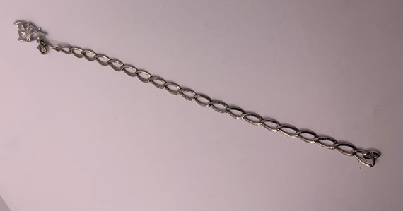 Vintage Dainty 7 inch sterling rhodium plated luc… - image 5