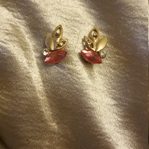 Glam Hot Pink and Clear Stone Gold Tone Clip on Earrings - Etsy