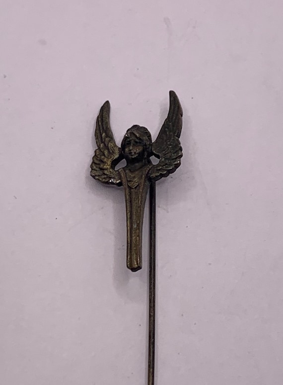 Antique Winged Goddess victory stick pin