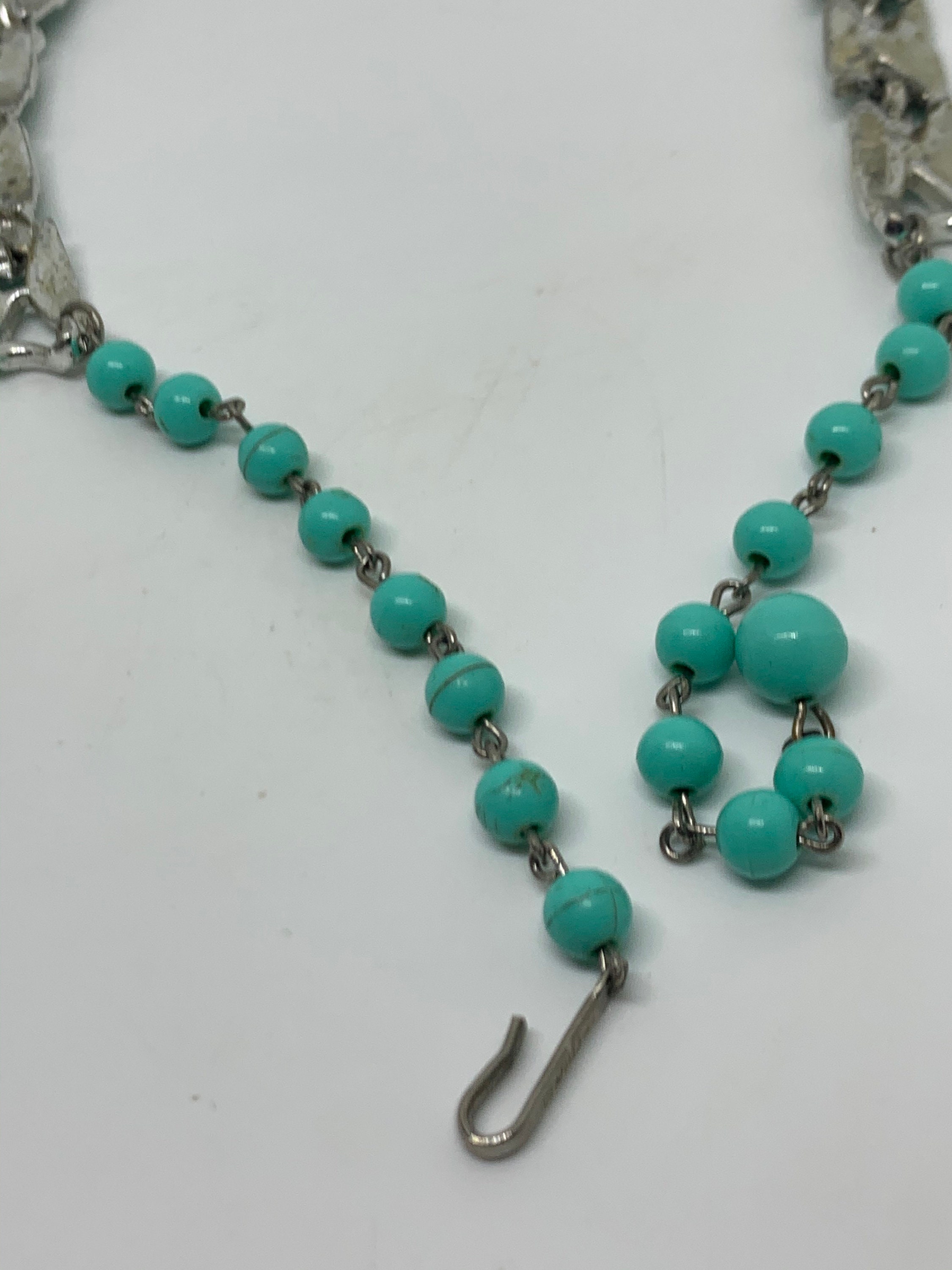 Vintage Aqua blue enamel Coro necklace | Etsy