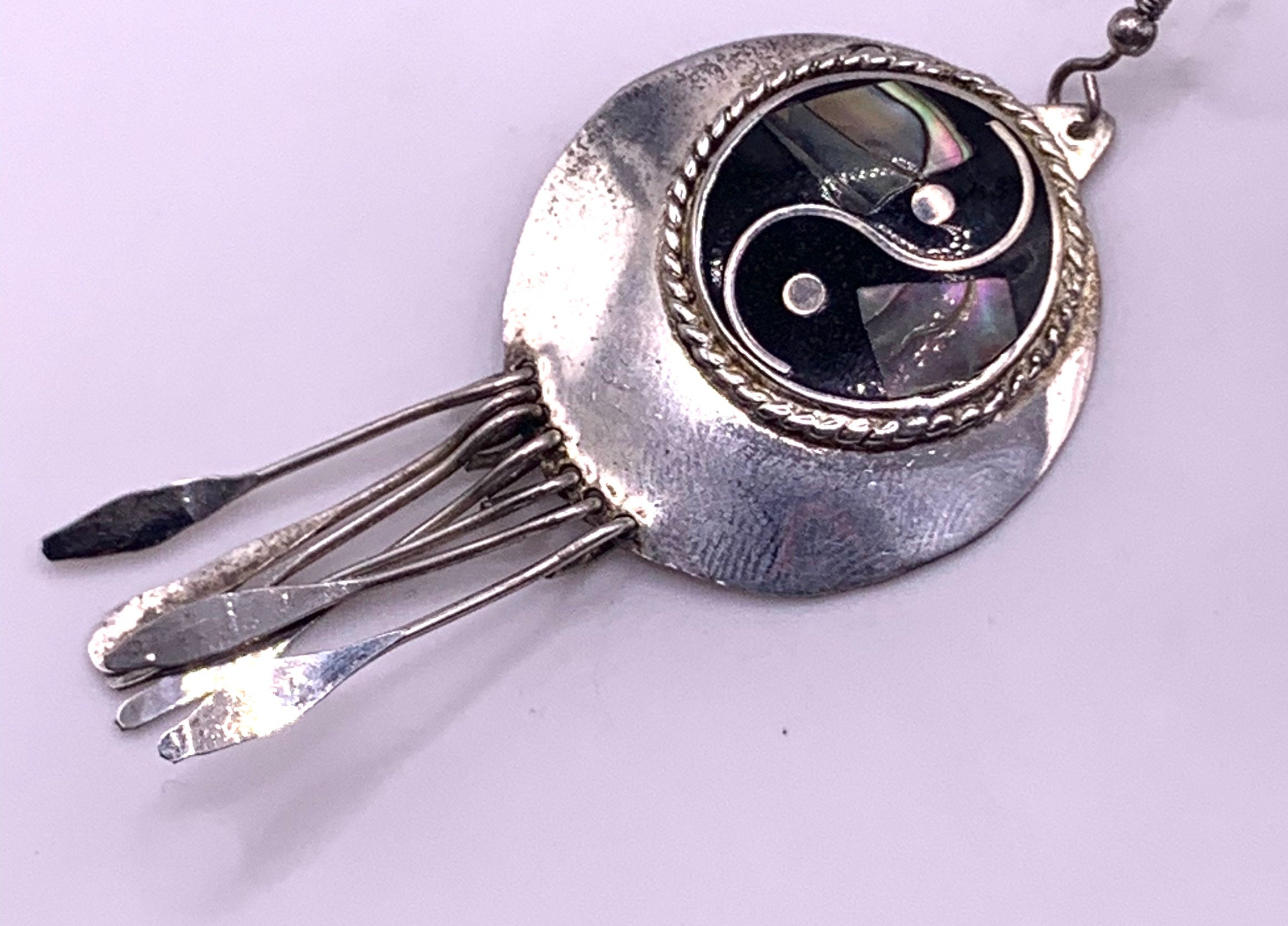 Boucles D'oreilles Vintage Années 70 - Alpaga (argent Mexicain) Et Nacre Véritable - Vieux Stock Neuf