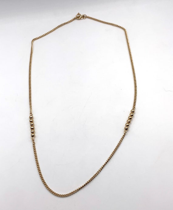 Vintage gold tone Avon gold bead station necklace… - image 8