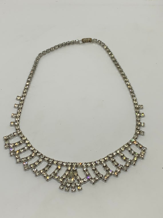 Vintage clear rhinestone elegant formal necklace … - image 8