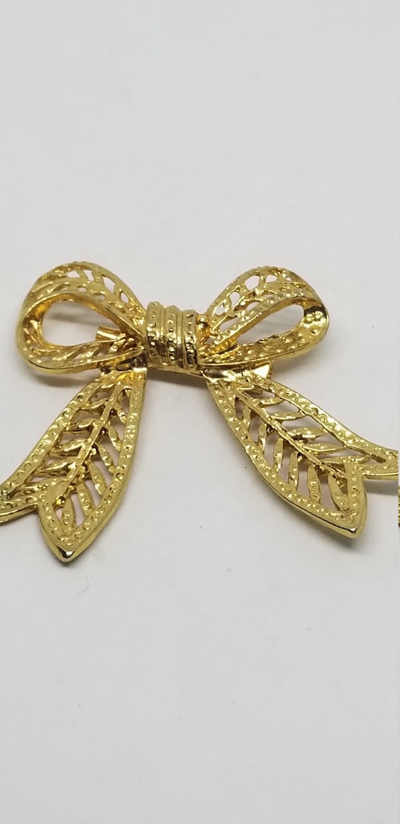 Broche Ancienne Rare En Argent Filigrané, Style Victorien Noeud Ruban - Occasion