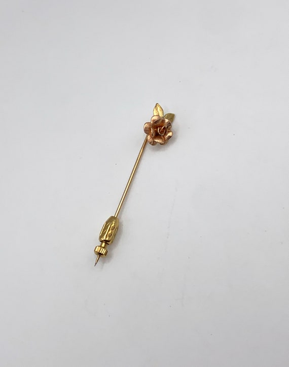 Vintage Krementz yellow and rose gold plated rose… - image 4