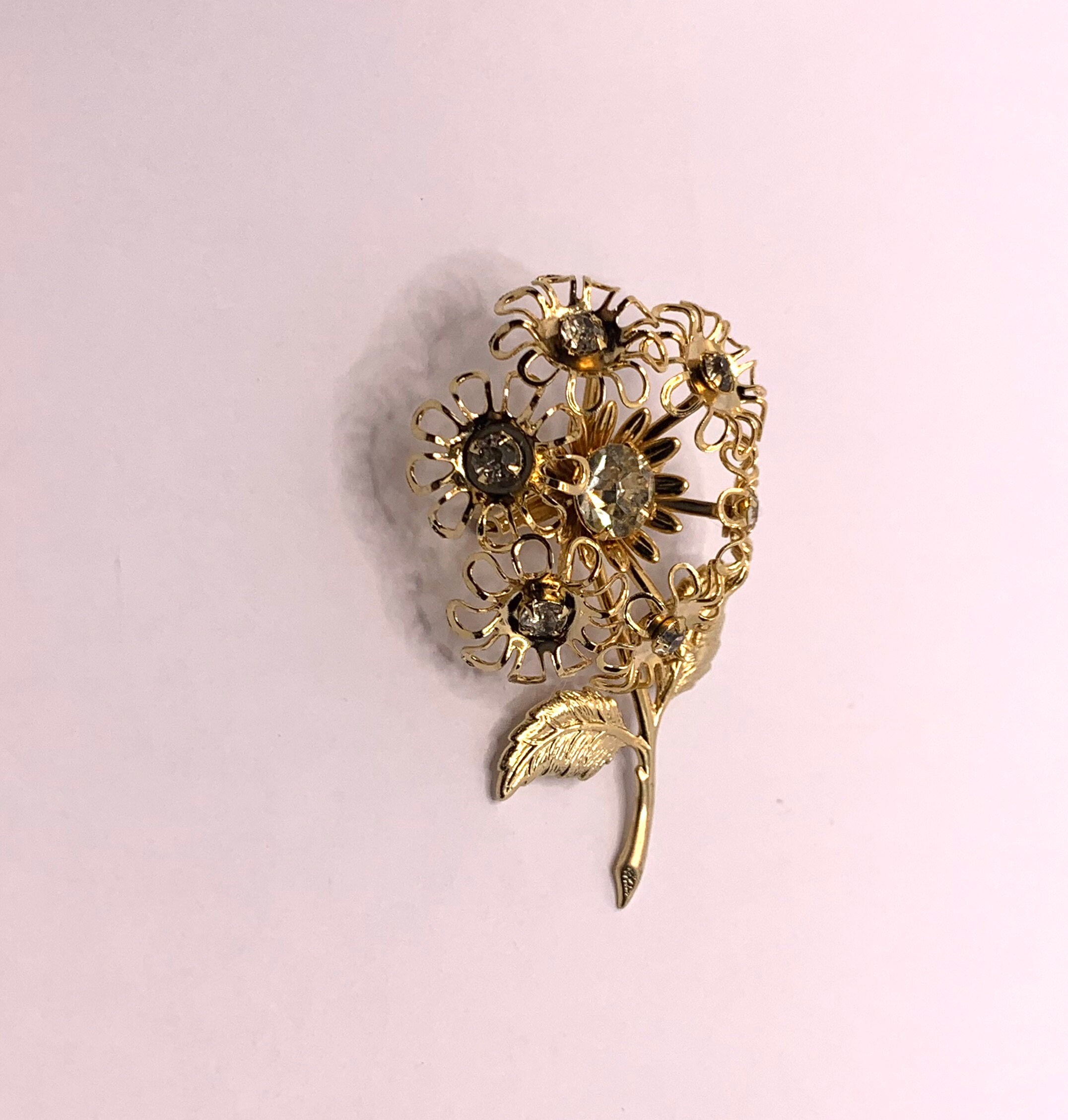 Spilla Vintage A Fiore Spilla Vintage A Forma Di Fiore GFM – In Stile Art Déco Con Cristalli, Per Matrimoni E Occasioni Speciali Regalo Elegante Donna