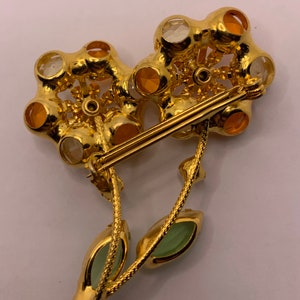 Vintage Juliana Rhinestone Flower Brooch & Clip On Earrings Set image 3