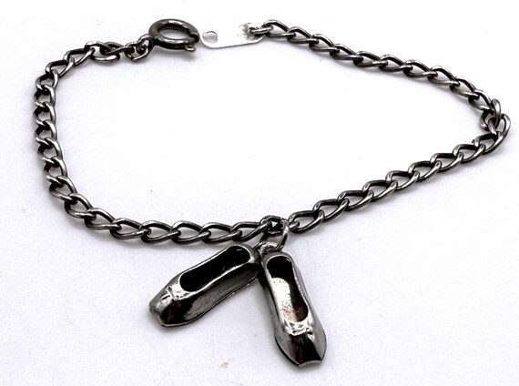 Charme Bracelet Argent Sterling 925 - Pantoufles HMK - Vintage 0,6 G