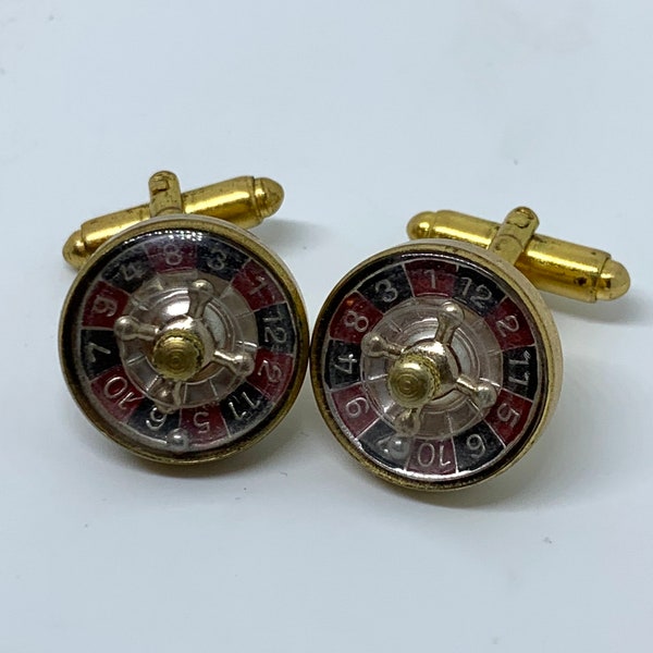 Vintage Austria roulette cuff links works