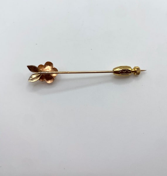 Vintage Krementz yellow and rose gold plated rose… - image 7