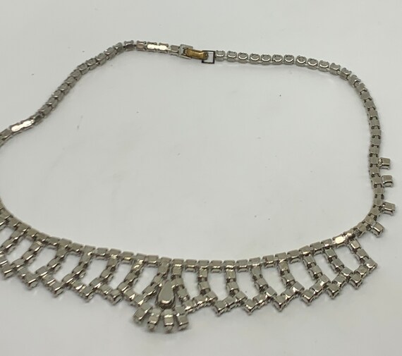 Vintage clear rhinestone elegant formal necklace … - image 4