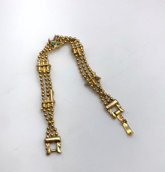 Vintage ball chain slide style bracelet snake, be… - image 4