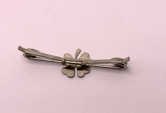Vintage silver tone shamrock four leaf clover luc… - image 4