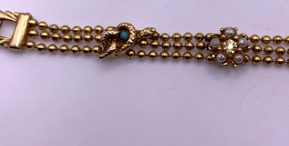 Vintage ball chain slide style bracelet snake, be… - image 7